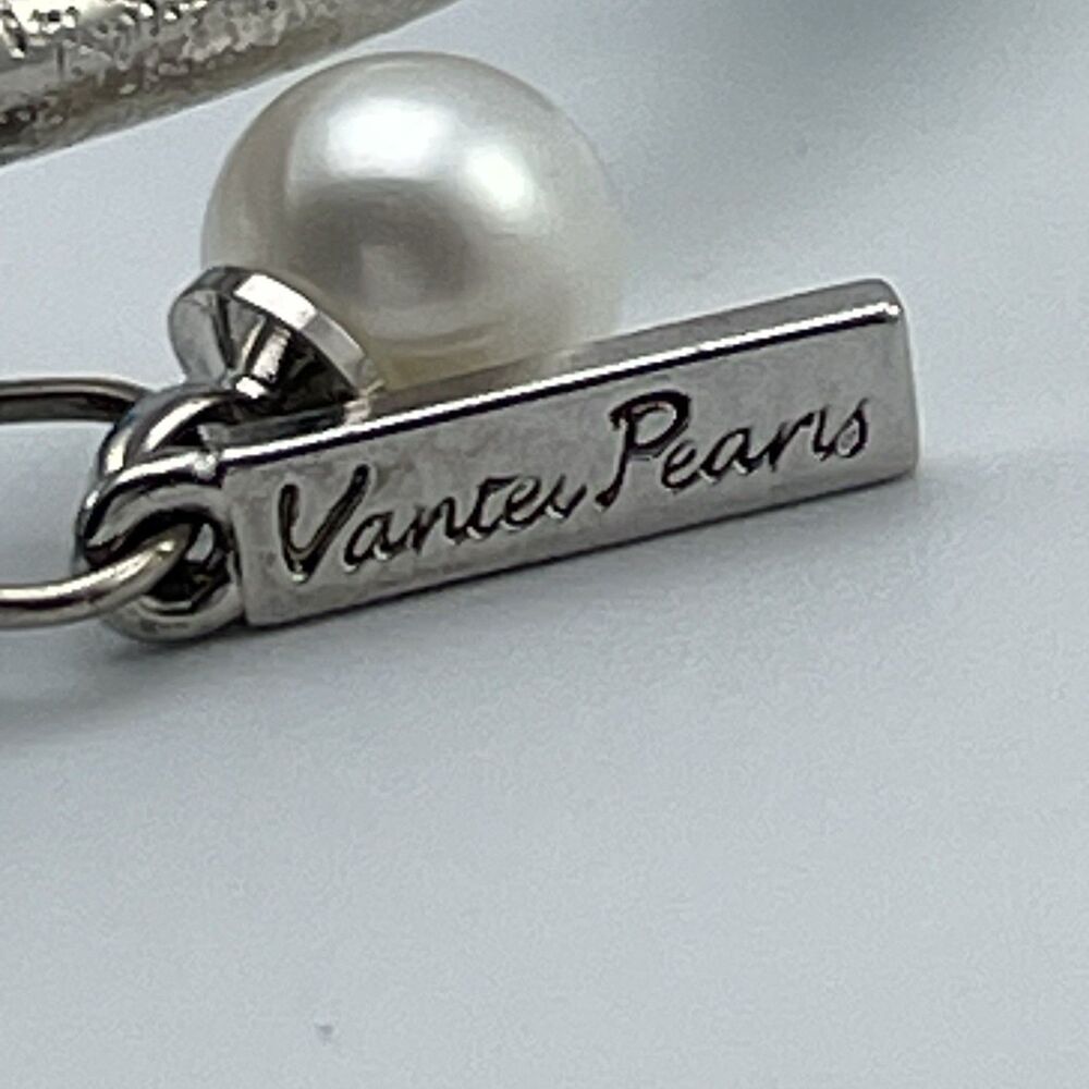 Vantel Pearls Silver Tone Blue Pearl Memory Wire Bracelet Cute Beaded Stunning - Picture 3 of 6